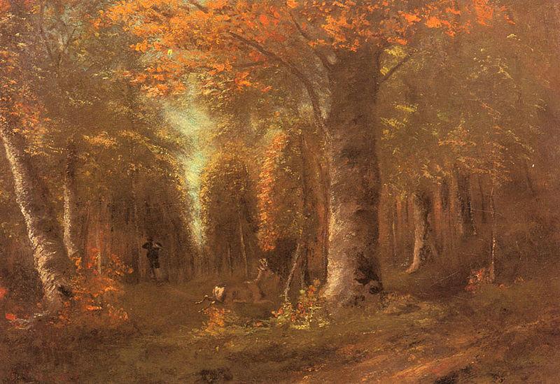 Courbet, Gustave Forest in Autumn Germany oil painting art